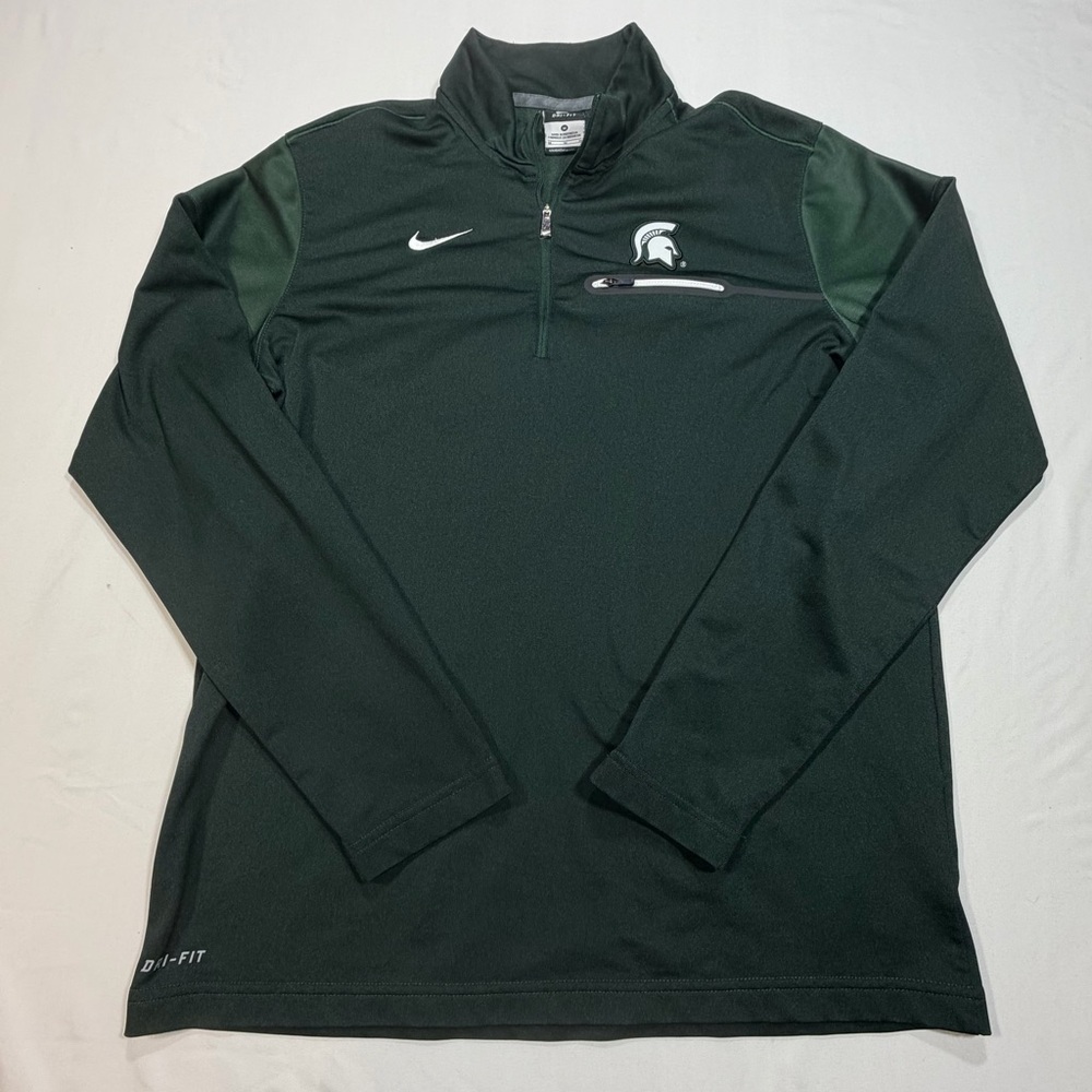 Nike Michigan State Spartans Dri Fit 1/4 Zip Pullover Tech Mens Medium
